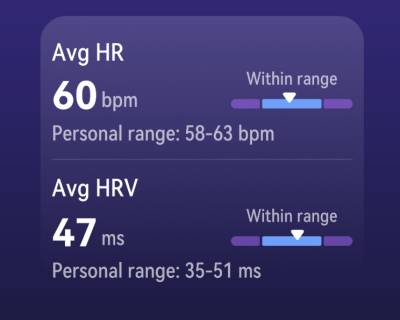 HUAWEI WATCH FIT 4の睡眠字心拍変動（HRV）