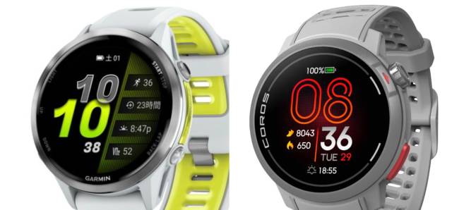 GarminとCOROSのディスプレイ性能